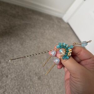 Chinese Opera Daomadan Ear Pick | Blue Gold | New